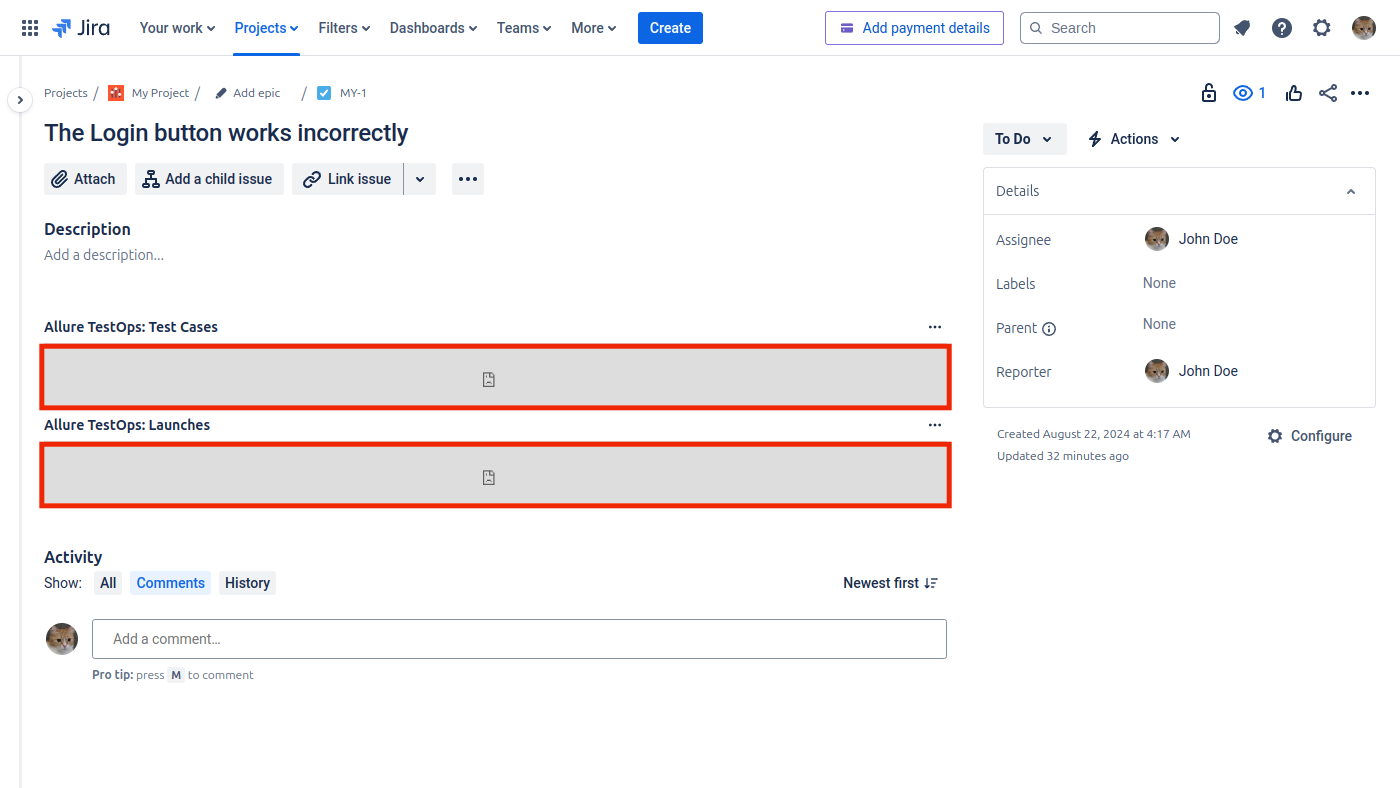 В iFrame отображается иконка ошибки подключения или сообщение об ошибке.